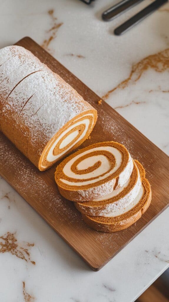 Creamy Pumpkin Spice Roll Cake