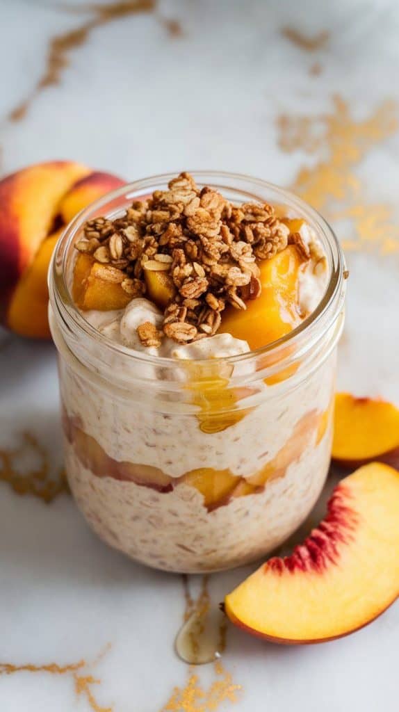 Peach Cobbler Overnight Oats
