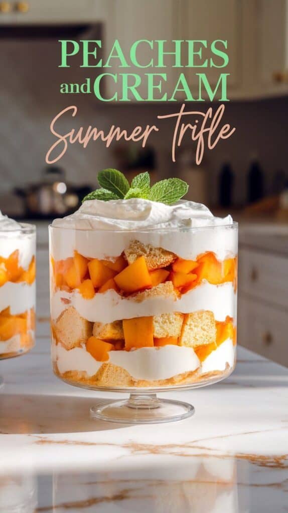 Peaches and Cream Summer Trifle