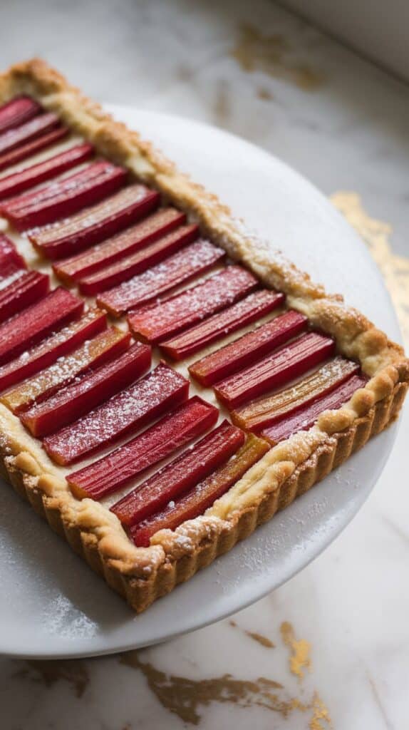 Rhubarb Almond Tart with Cardamom