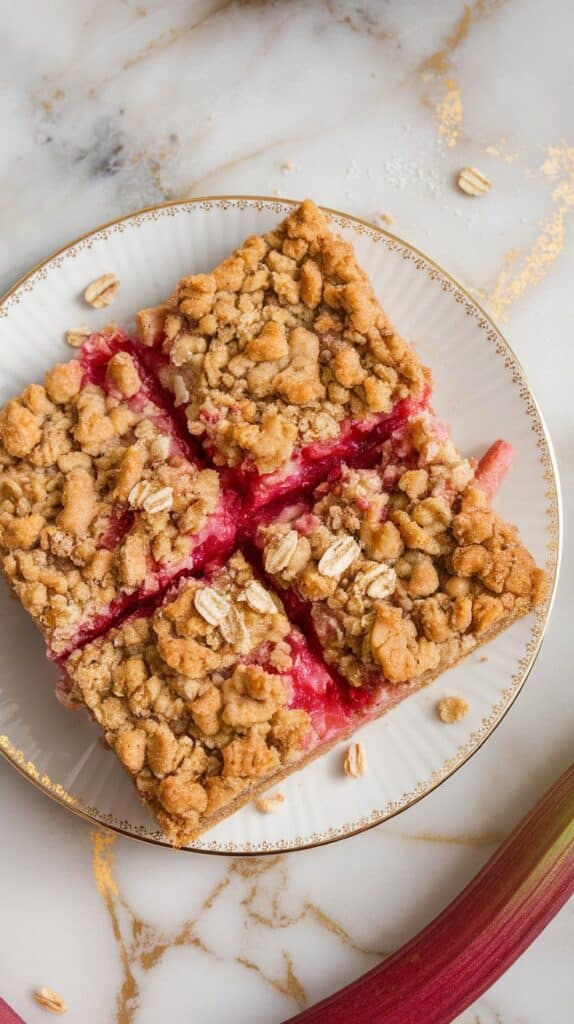 Rhubarb Oatmeal Cookie Bars