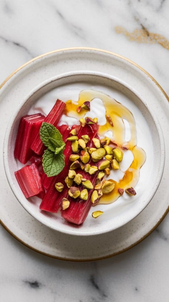 Honey Roasted Rhubarb with Yogurt