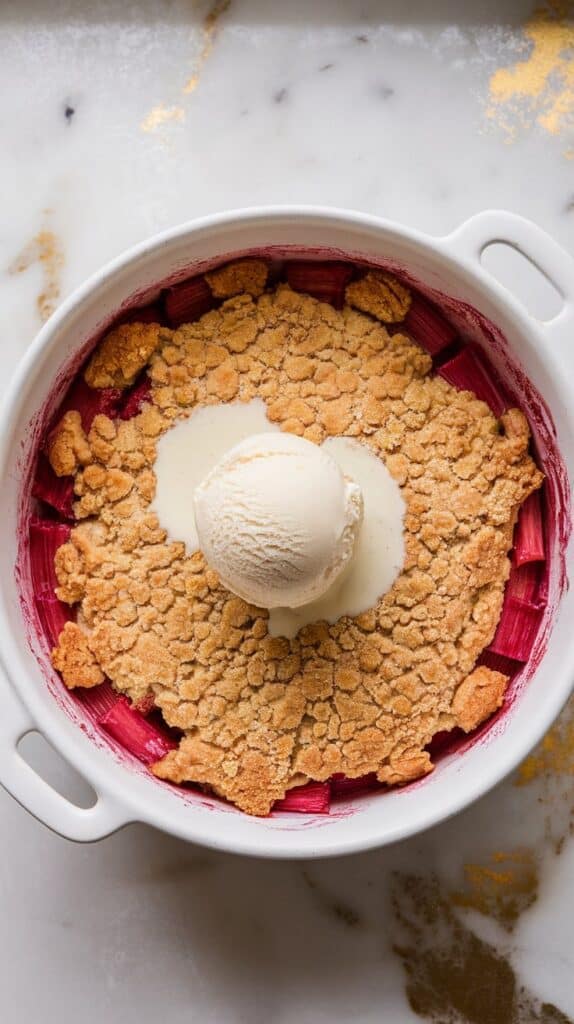 Rhubarb Vanilla Bean Crumble