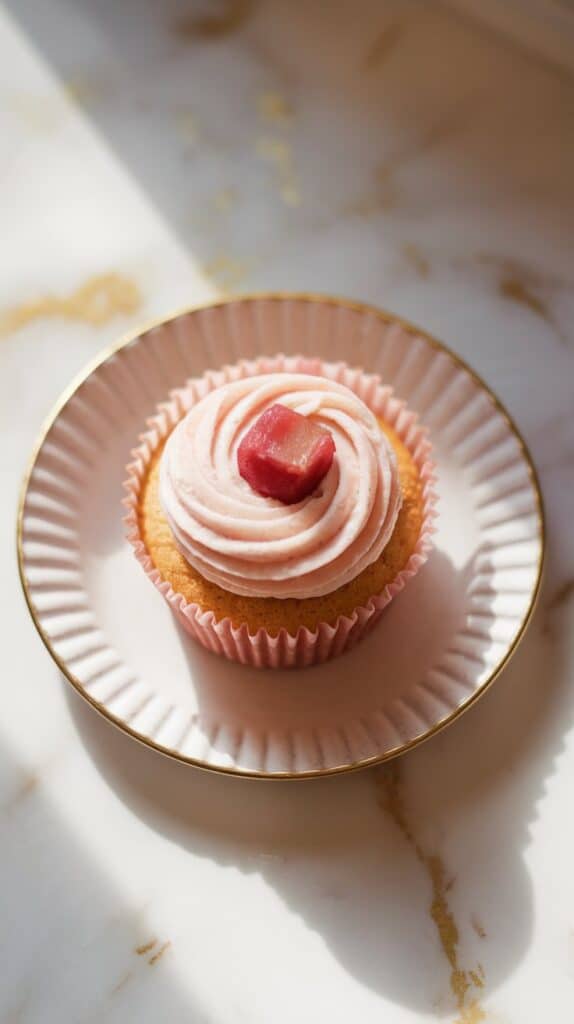 Rhubarb and Rosewater Cupcakes