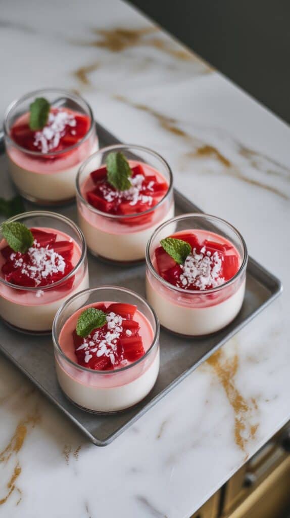 Rhubarb Coconut Panna Cotta