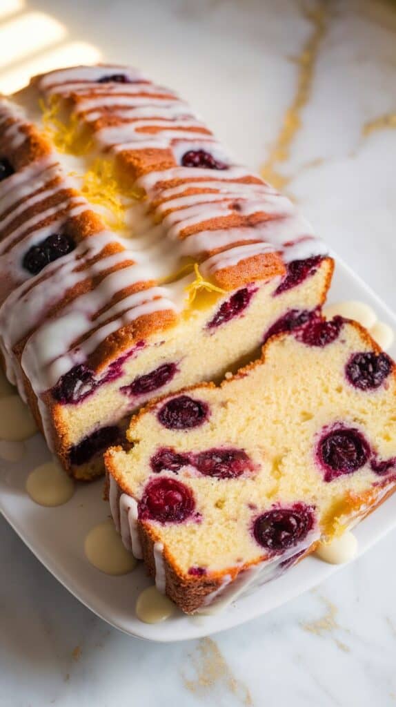 Mulberry Lemon Ricotta Cake