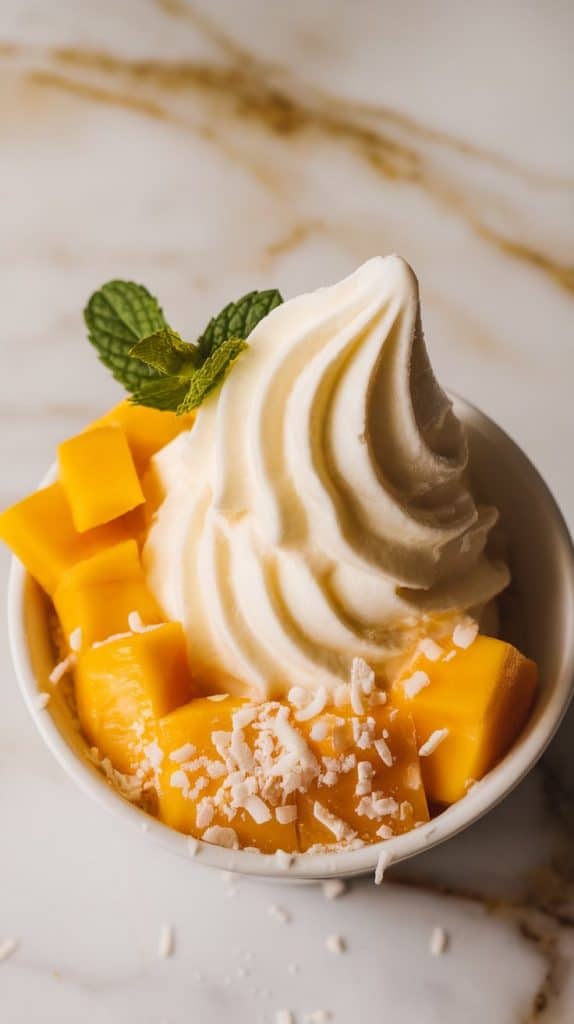 mango coconut frozen yogurt