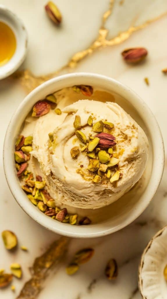 pistachio cardamom frozen yogurt