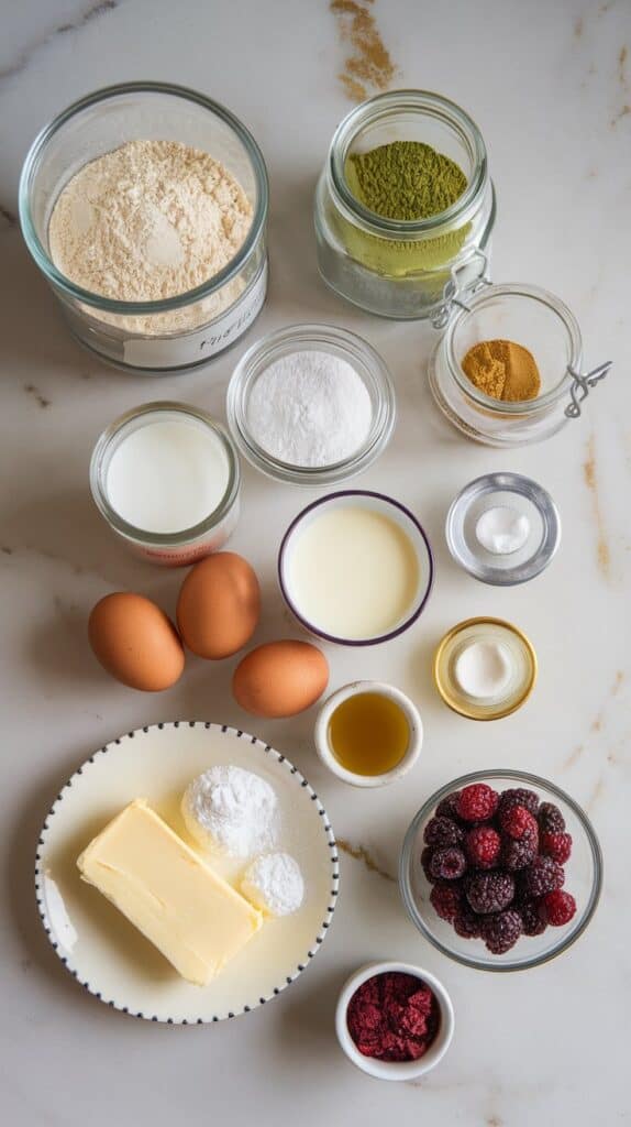 Mulberry Matcha Cupcakes