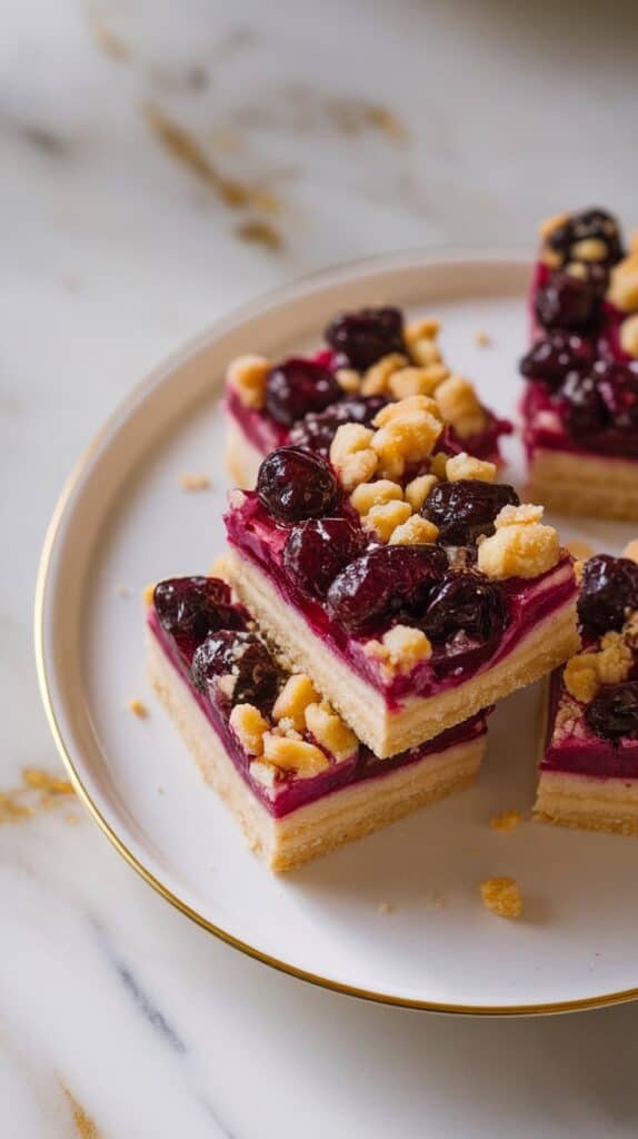 Mulberry Shortbread Bars