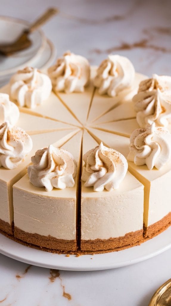 Eggnog Cheesecake with Nutmeg Whipped Cream