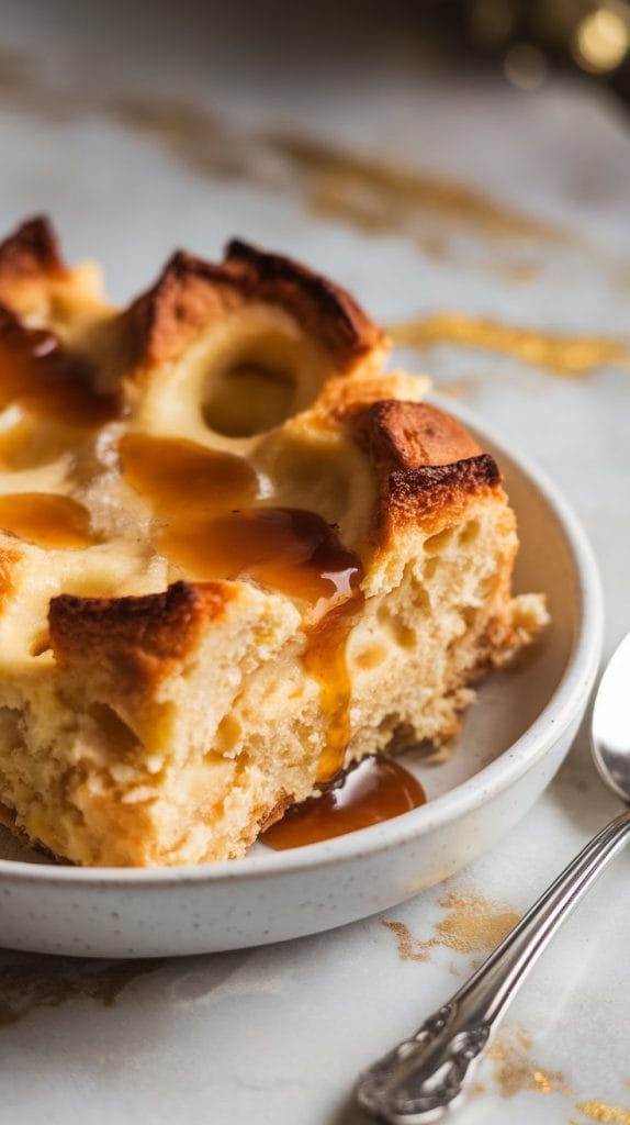 Eggnog Bread Pudding with Rum Sauce