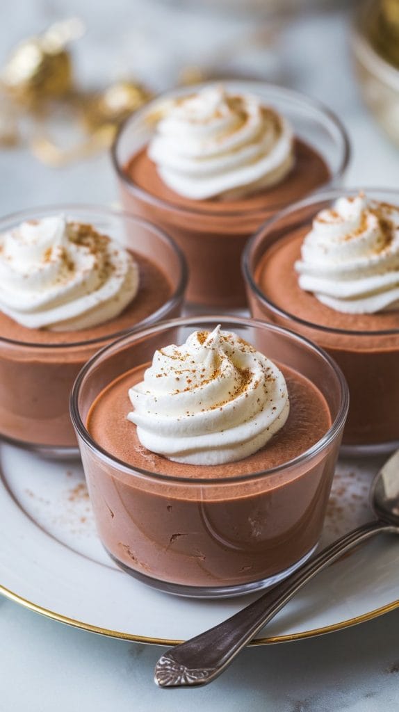 Chocolate Eggnog Mousse Cups