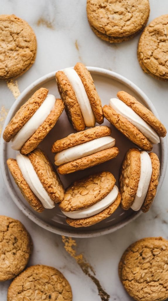 Spiced Eggnog Oatmeal Cream Pies