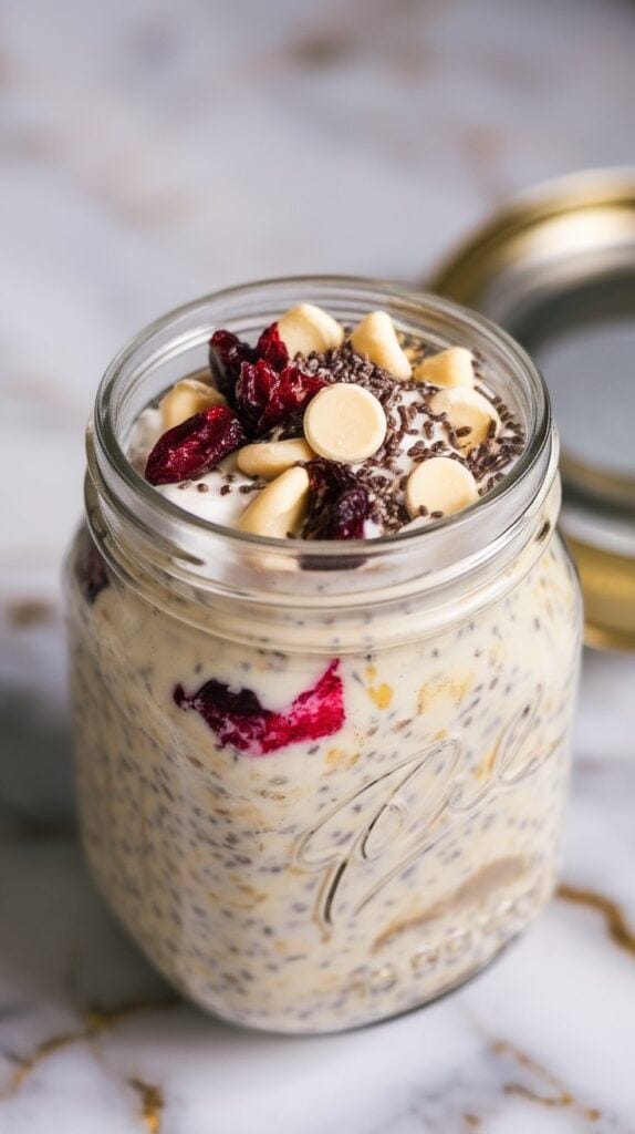 Cranberry White Chocolate Overnight Oats