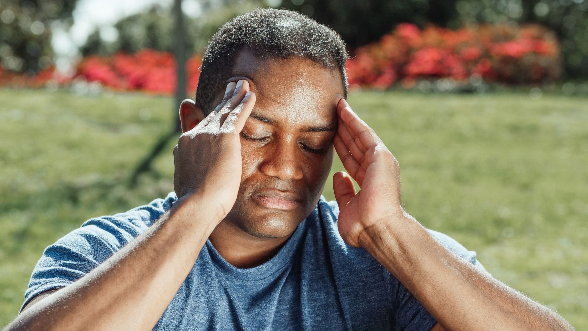 person with headache