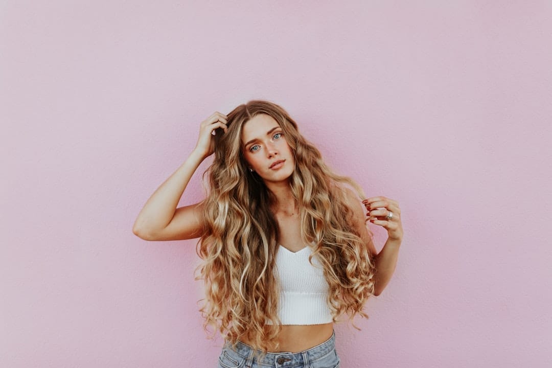 woman healthy glowing hair