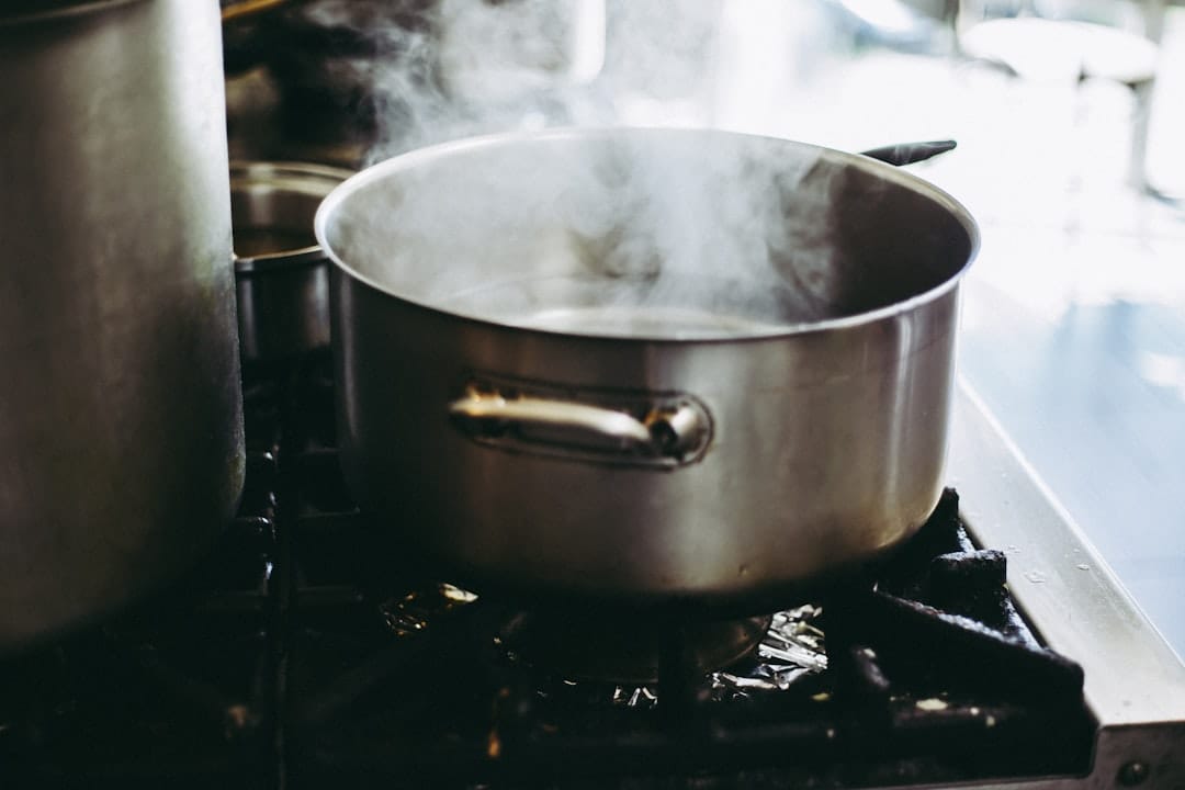 boiling vegetables pot