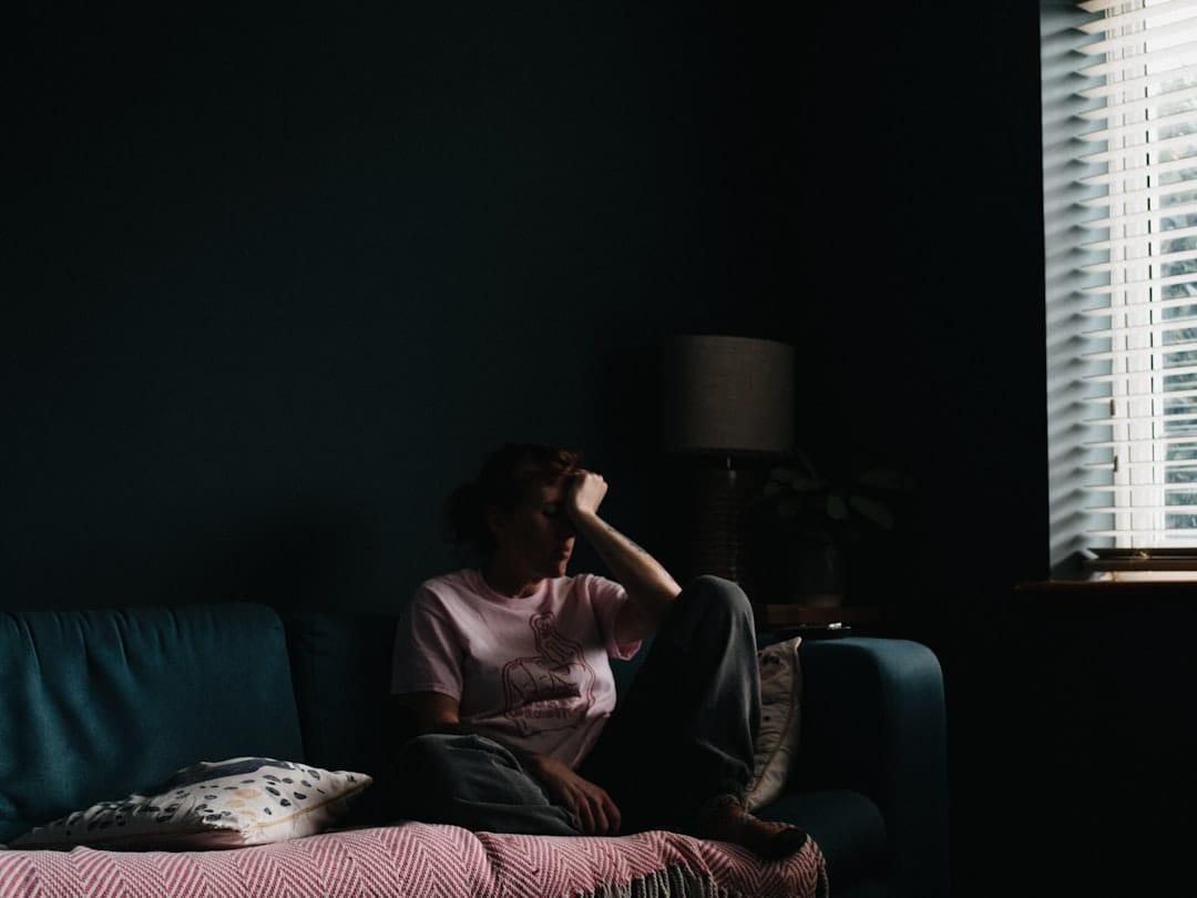 tired woman couch